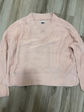 American Eagle Outfitters Blush Pink V-Neck Sweater